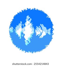 illustration of water ball icon dripping in opposite direction forming circle without background