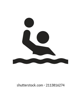 illustration of water ball sports athlete. solid, black, vector. suitable for use in websites, apps, applications, and more.