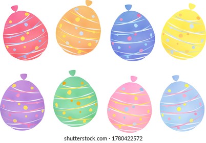 Illustration of water balloon in watercolor style