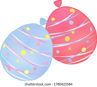 Illustration of water balloon in watercolor style