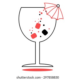 Illustration of water bocal, vector.