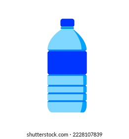 Illustration of a water bottle that can be used as a recycling icon, a reminder to drink enough water and so on