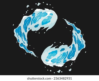 Ilustración Del Diseño De Ondas De Círculo De Agua Vector Aislado 