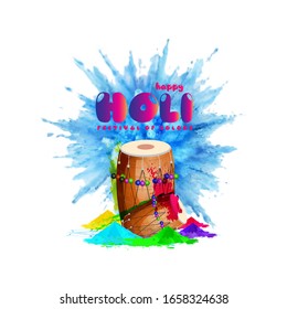 illustration of water color for Happy Holi Background.