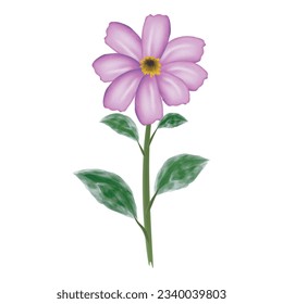 illustration of water color violet flower