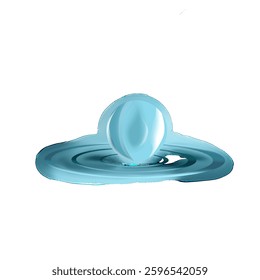 illustration of water drop ball without background