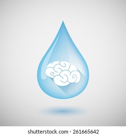 Illustration of a water drop with a brain
