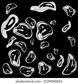 illustration of water drop collection image without background