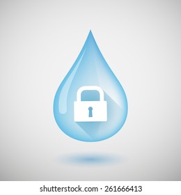 Illustration Of A Water Drop With A Lock Pad