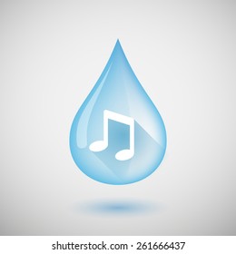 Illustration of a water drop with a music note