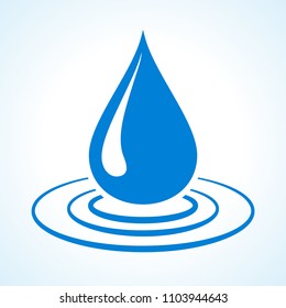 Illustration of water drop on white background