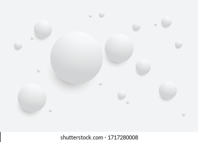 Illustration of water droplets on background in gray and white tone