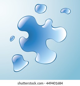 Illustration of water drops on the surface.