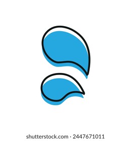 Illustration of water drops of sweat.