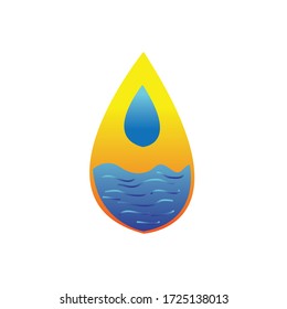 Illustration of water flow in a droplet, isolated vector