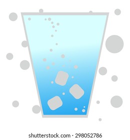 Illustration of water glass, vector.