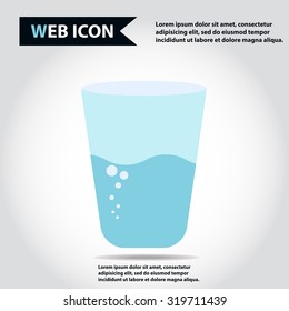 Illustration of water glass, vector.