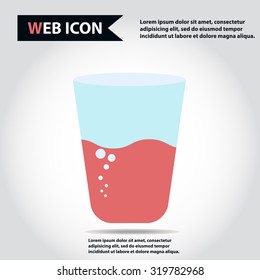 Illustration of water glass, vector.