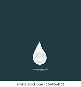 Illustration of Water icon, water drop, with paper cut water drop Vector . Good to use for banner, social media feed, etc