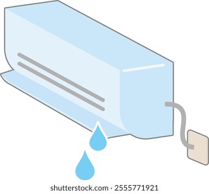 Illustration of water leaking from an air conditioner