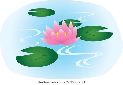 Illustration of water lily (lotus flower)