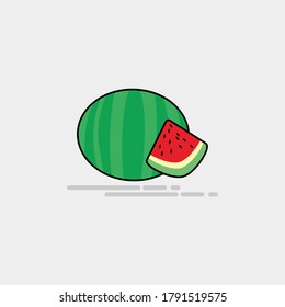 illustration of water melon flat design