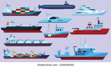 
Illustration Of Water Ships Vector