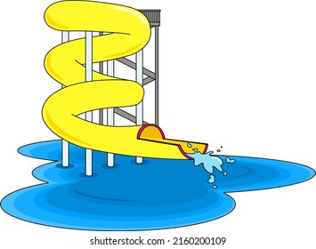 Illustration Water Slide Pool Stock Vector (Royalty Free) 2160200109 ...