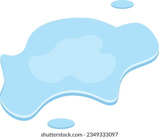 Illustration of water spilling on a white background