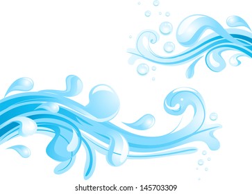 Illustration of Water Splash Design with Dropletes