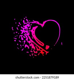 Illustration of water splashes forming a symbol of love