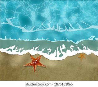 The illustration of water surface with sun reflections - totally vector colorful image. Ideal seaside, sea, ocean texture. 