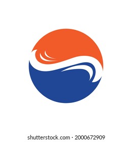 ilustración del diseño vectorial del logotipo de la onda de agua