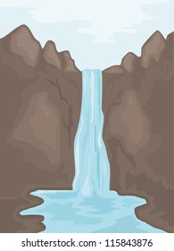 Illustration of a waterfall. eps10