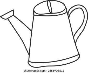 An illustration of a  watering can with distinctive hand drawn lines