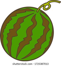 Ilustración de la sandía, dibujada a mano, simple