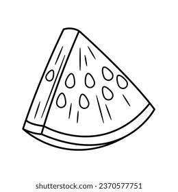 The Illustration of Watermelon Line Art