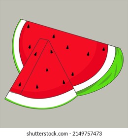 eine Illustration einer Wassermelone auf grauem Hintergrund