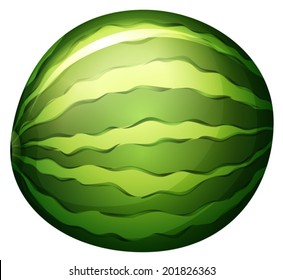 Illustration of a watermelon on a white background