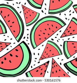 illustration of watermelon pattern on a white background