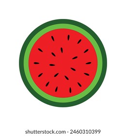 Illustration of watermelon slice. Concept of healthy lifestyle and ripe fruits. Vector Illustration. Abstract watermelon wallpaper.
