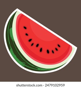 Illustration watermelon slice isolated on white