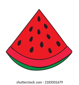 Illustration von Watermelon Slice auf weißem Hintergrund. Vektordatei.