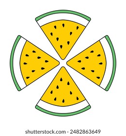 Illustration of watermelon slice vector.