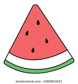 Illustration of watermelon slice vector.