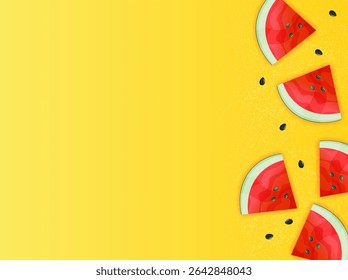 Illustration of watermelon slices with their characteristic red interior