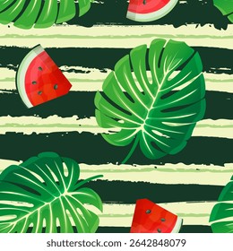 Illustration of watermelon slices with their characteristic red interior