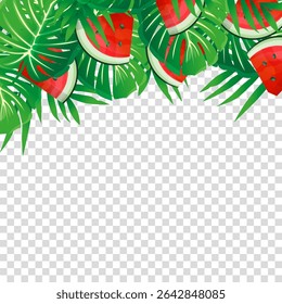 Illustration of watermelon slices with their characteristic red interior