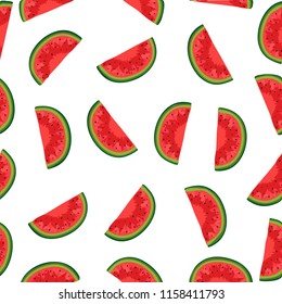 Illustration of watermelons pattern with watermelon slices inside