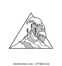 The illustration of a wave. Can be used as tattoo